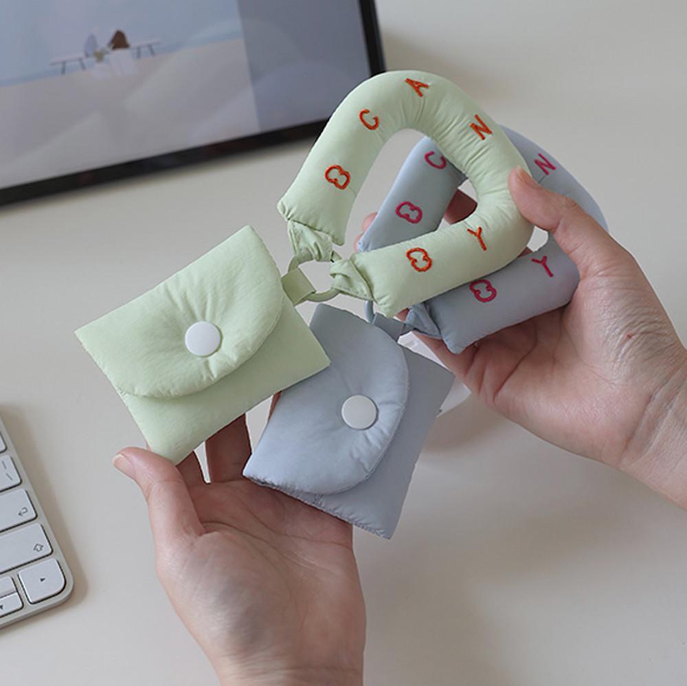 귀여운 에어팟 케이스 파스텔 손잡이 파우치 4color