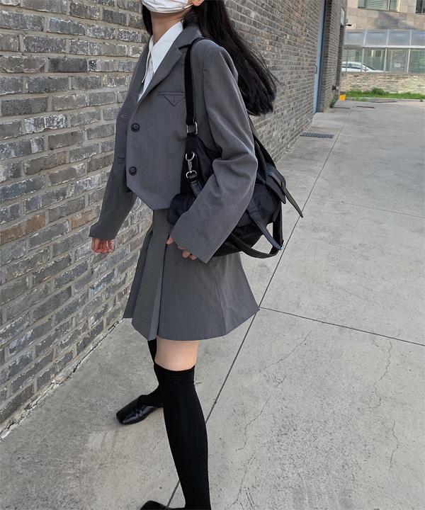 그레이 이투 크롭 셋업 세트(2size)