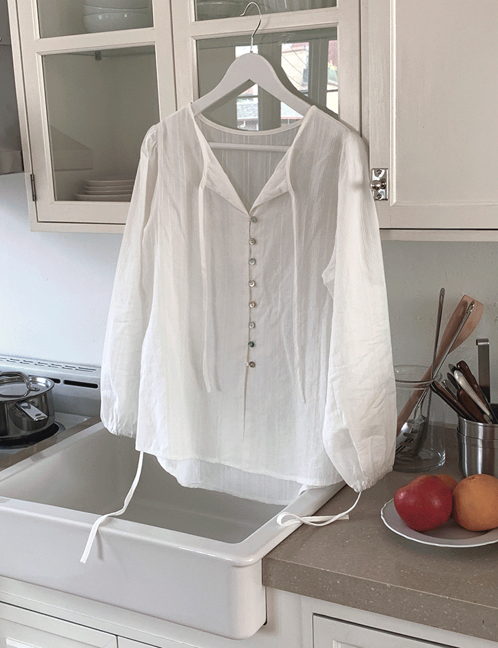 [new5%/무배] 레브 리본 레이스 블라우스 (3color)