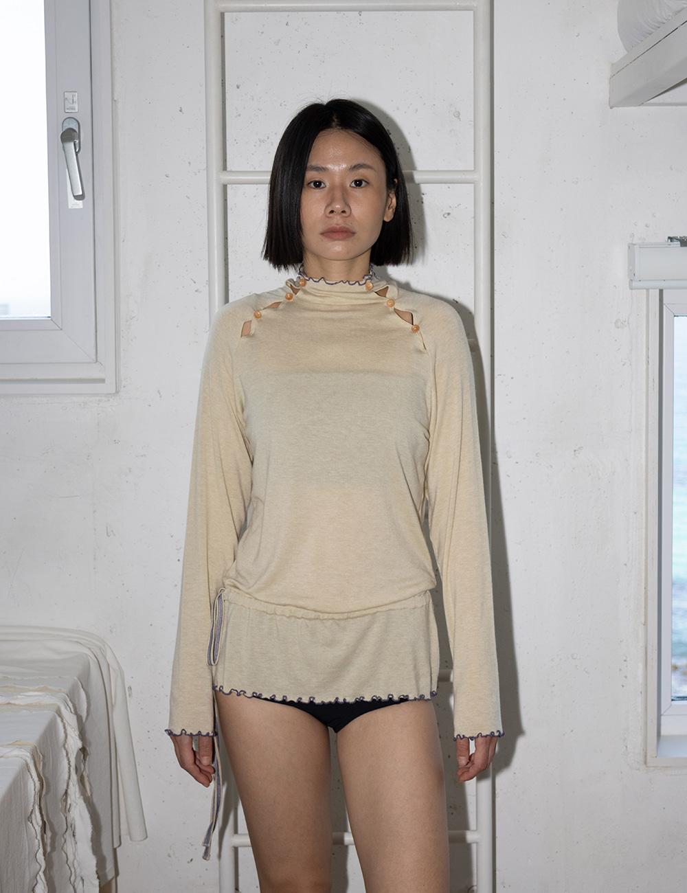 Raglan strap Jersey in Yellow Ivory