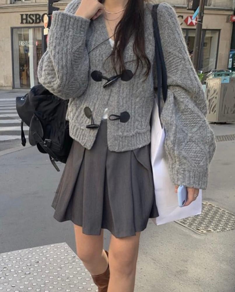 poster 포스터 꽈배기 더플가디건 2color