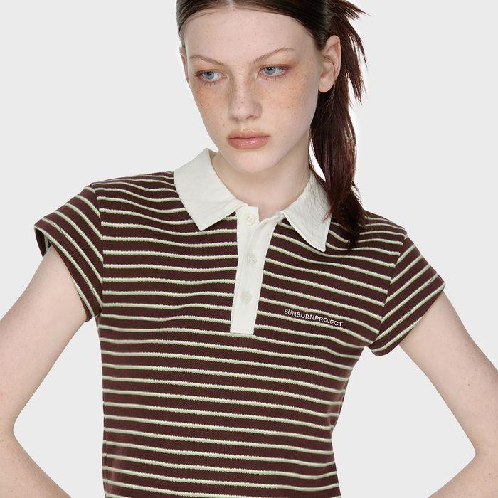Fitted PK Stripe T-shirt, BROWN