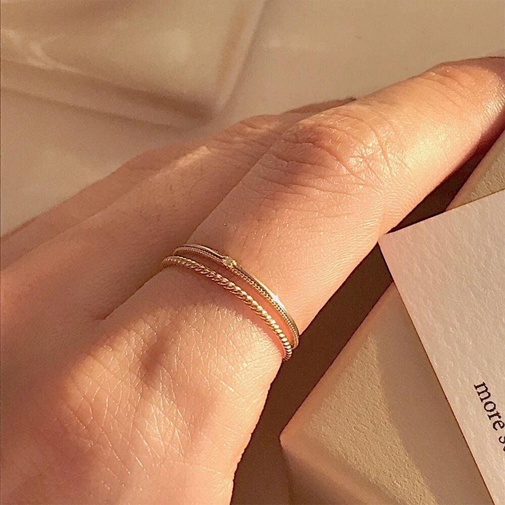 14k gold 프렌 링 (민자, 큐빅 반지)
