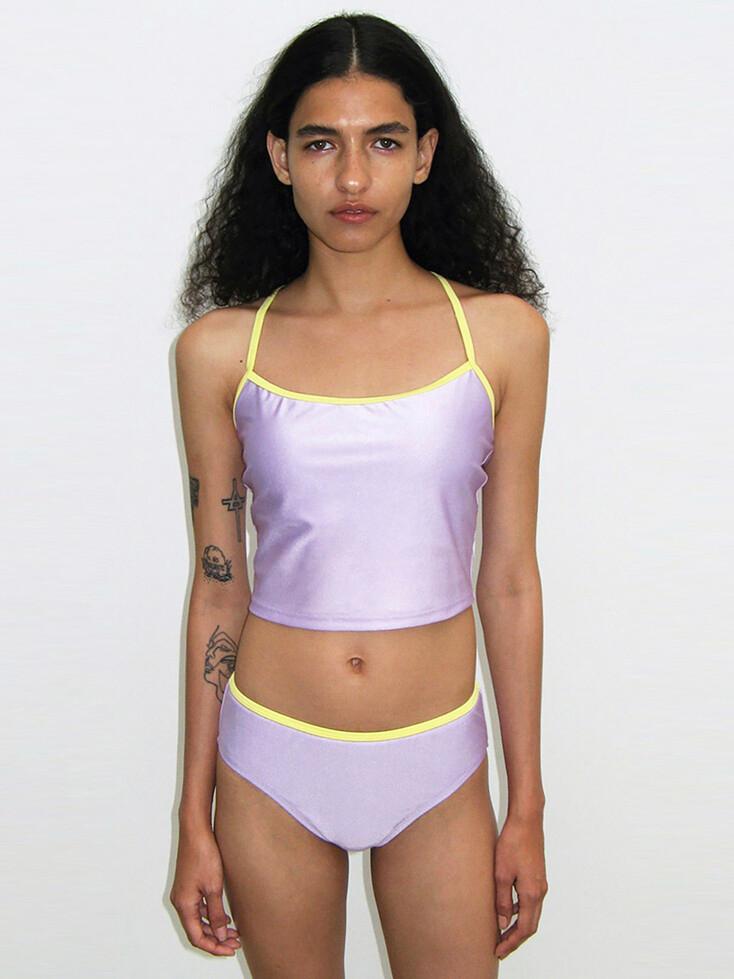 COLOR BLOCK GLITTER BIKINI (lavender)