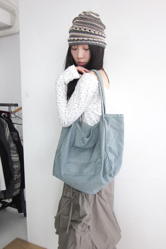 vintage denim big bag (3color)