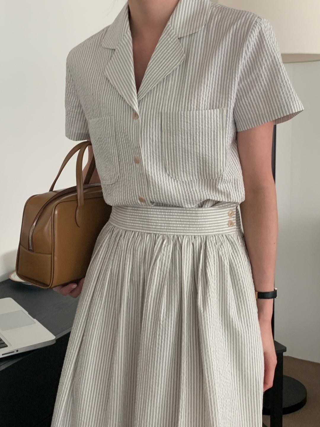 [set] 바넷 시어서커 버튼 셋업 (2color)