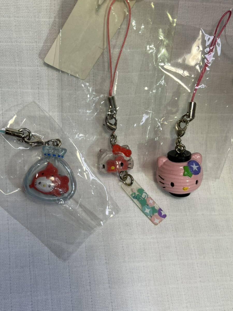 Hello Kitty 〈夏祭り〉提灯キティ 風鈴キティ 金魚すくいキティ ストラップ 2007年