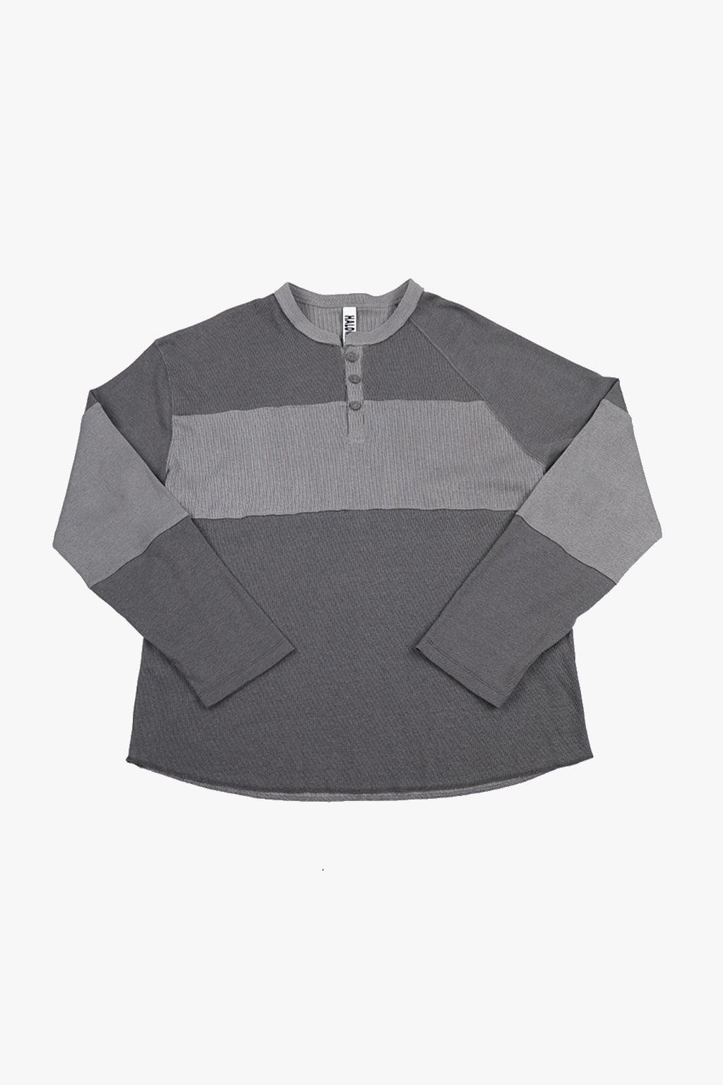 OVERSIZED HENLEY TEE / DARK GRAY