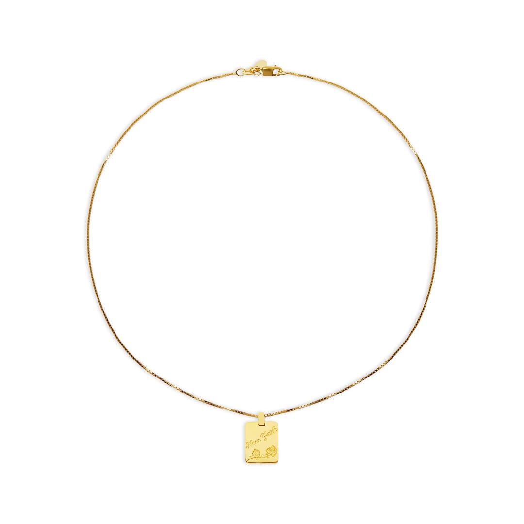 THE NEW YORK ROSE PENDANT NECKLACE - GOLD VERMEIL