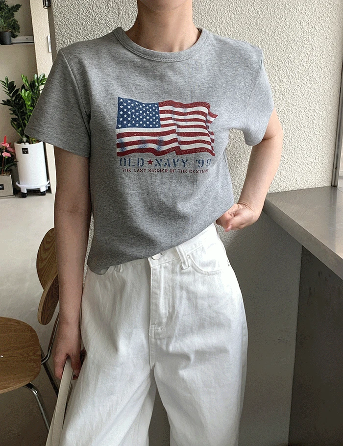 워싱 프린팅 반팔 (3color)