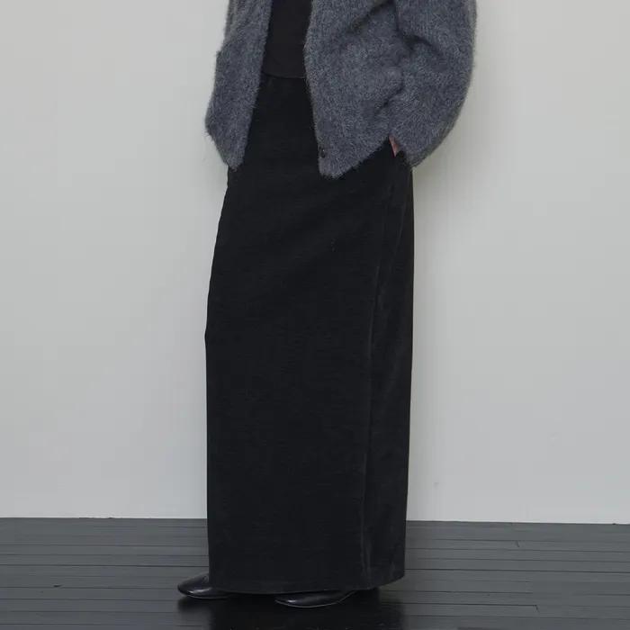 Velour Maxi Skirt - Black