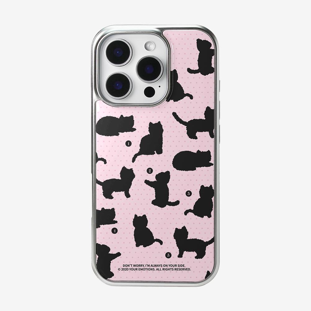 beloved cat silver frame case (pink) 실버 에폭시