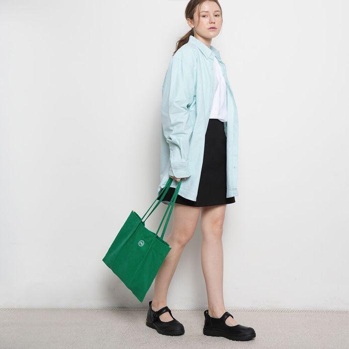 데일리 스퀘어 코튼 백 그린