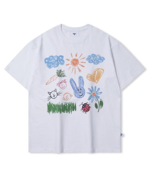 [S~5XL] DTP 드로잉 반팔 티셔츠_D10 레빗