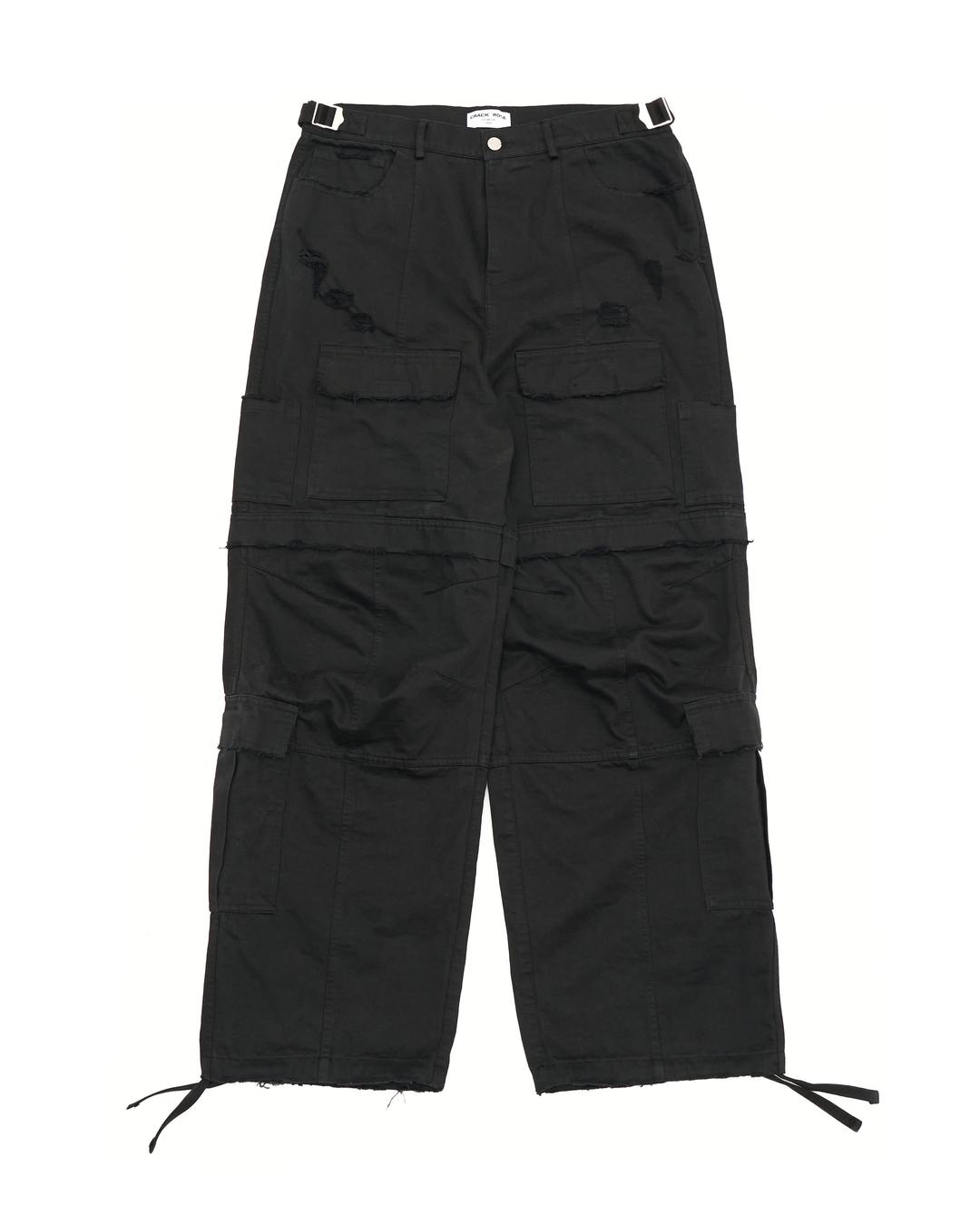 OVERSIZED MULTI POCKET CARGO PANTS BLACK