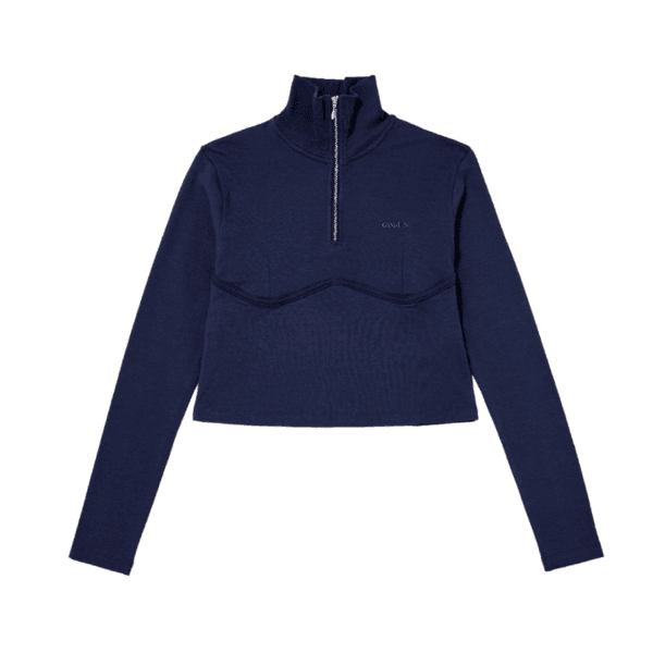 Relaxed-fit Half Neck Zip-up (Navy)