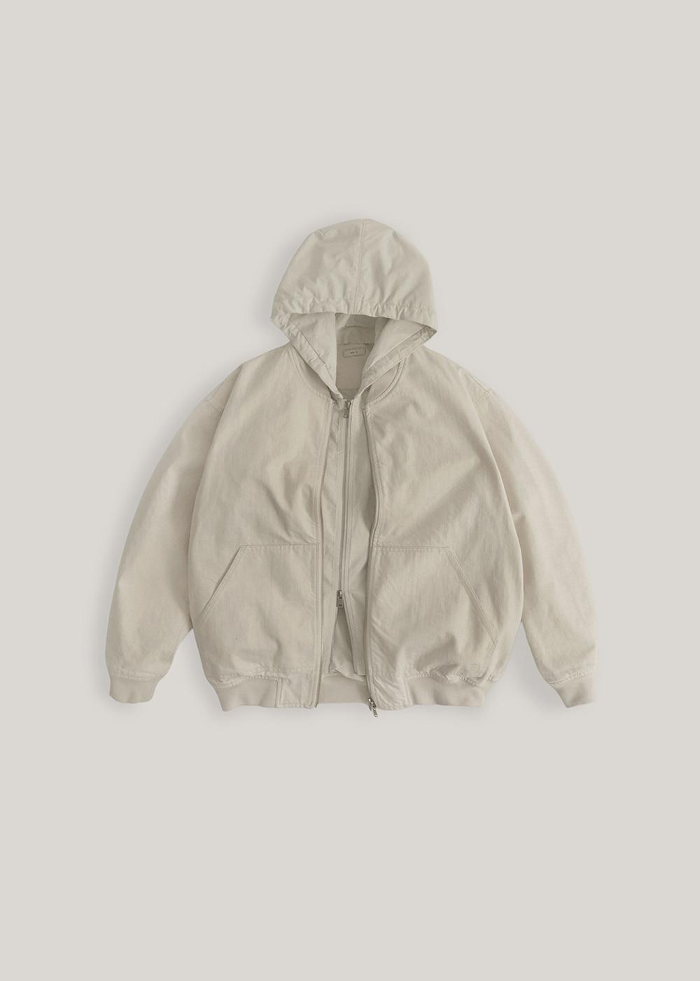 2WAY 레이어드 후드 자켓_Ivory