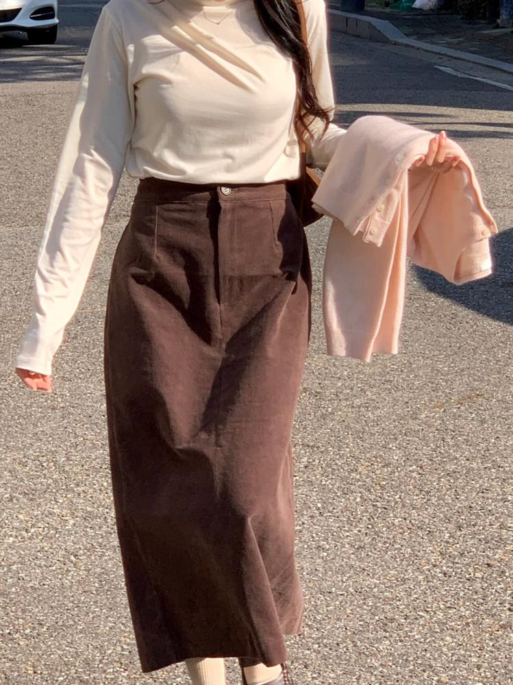 스콘 키작녀스커트 코듀로이 H라인 골덴 치마