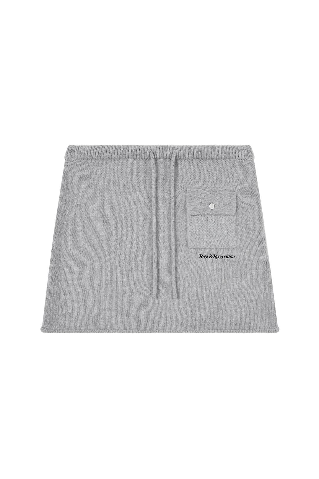 POCKET KNIT SKIRT - GREY