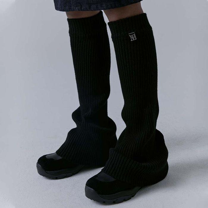 Wide Knit Leg Warmer [ Black ]