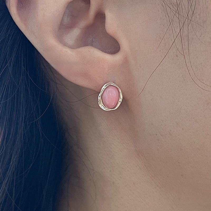 'The rose' pink opal earrings