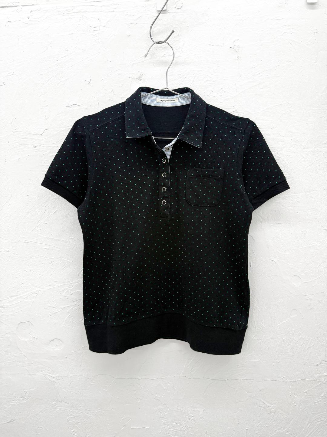 mysty woman 버튼업 도트 티셔츠