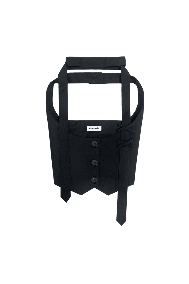 トップス RIBBON TWILL VEST (CHARCOAL) トップス RIBBON TWILL VEST (CHARCOAL) Regular Fit Black