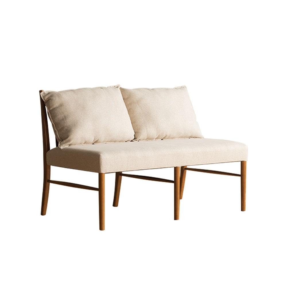 미네 2인 원목 패브릭 벤치