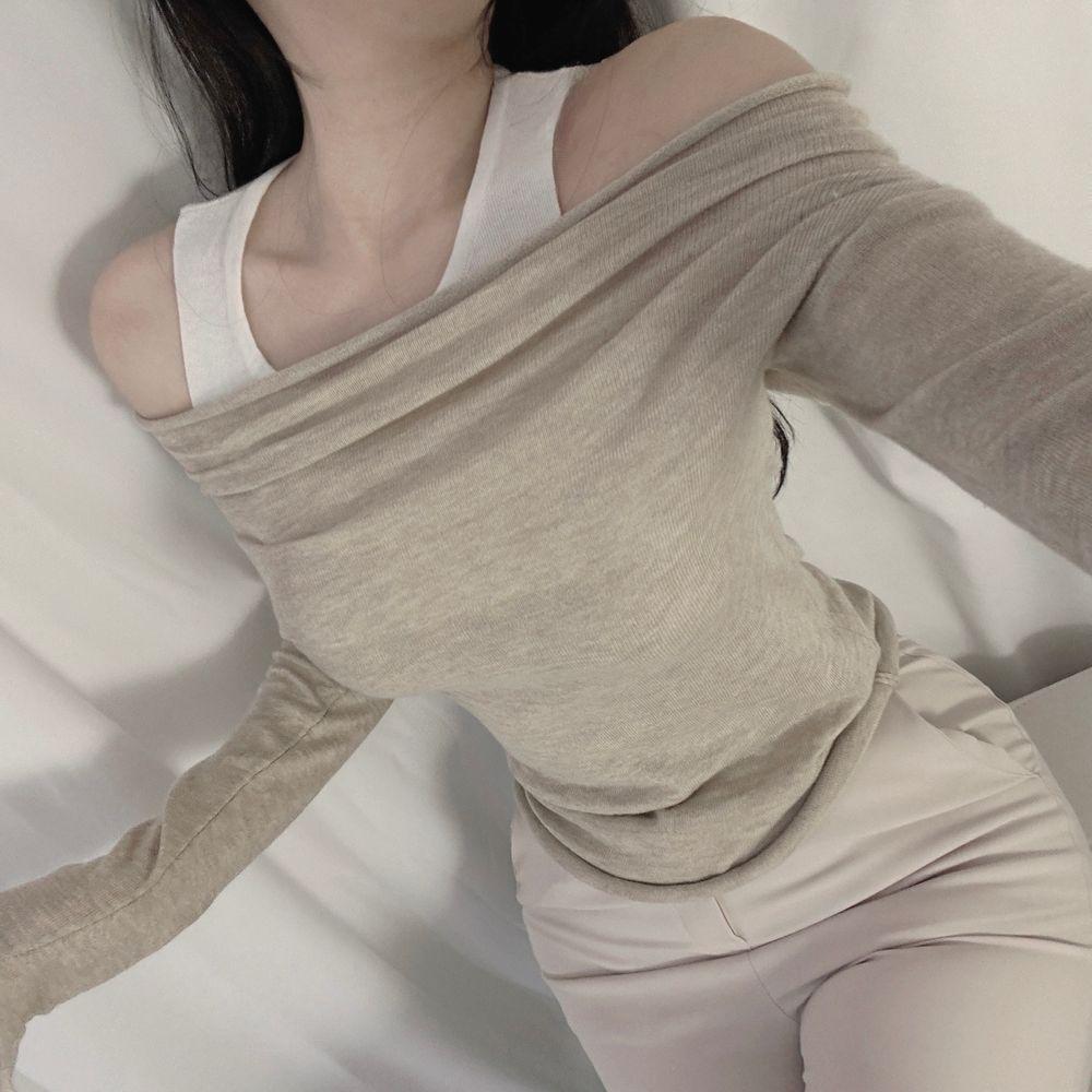 원빌리티 피셔 레이어드 오프숄더 니트