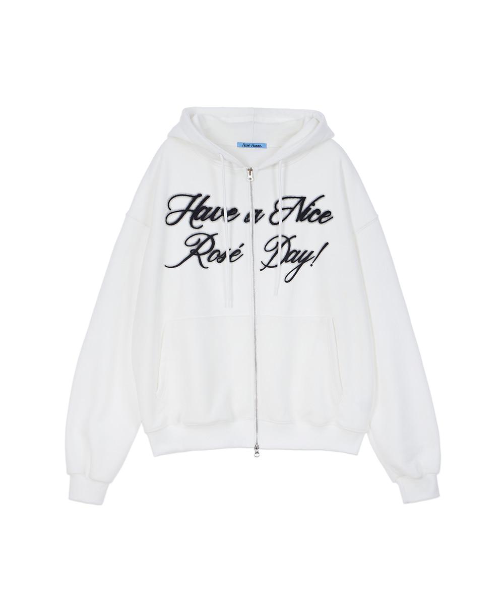 Spread Hood Zip-up [White]