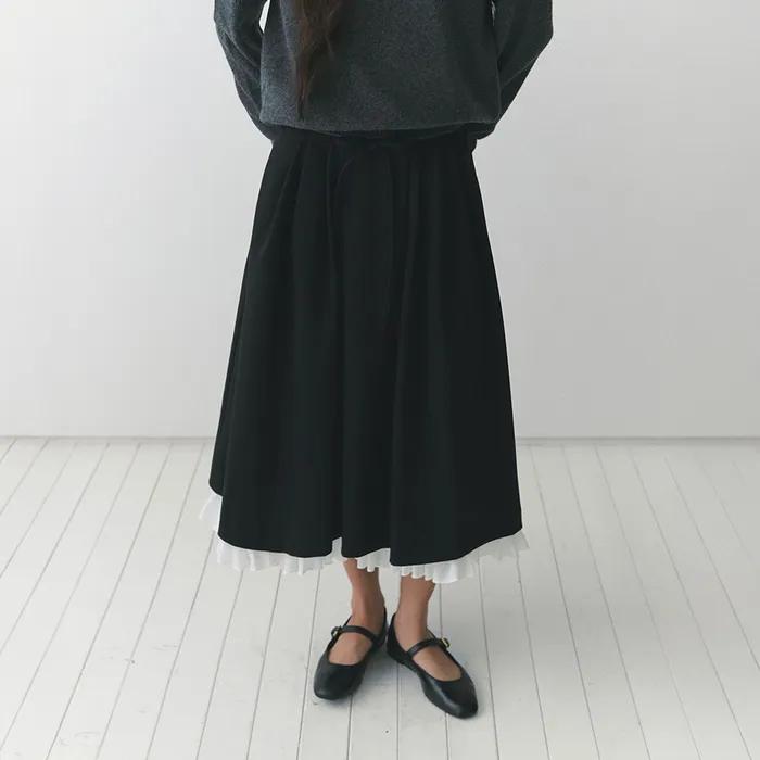 Frill Cream Flare Skrit_black