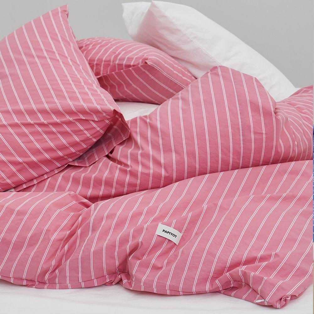Blush Bloom Stripe Duvet Cover