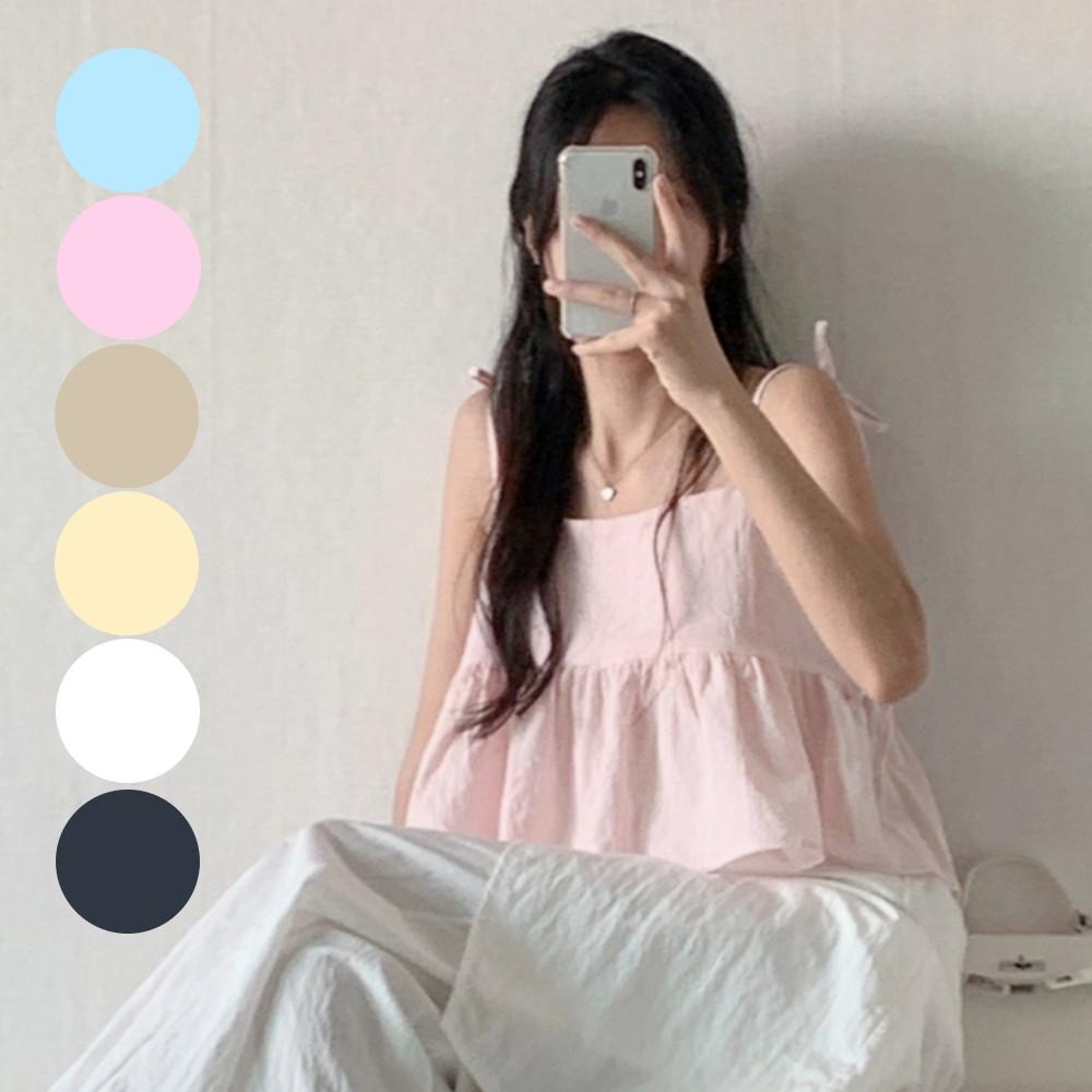 뷔스티에블라우스 뷔스티에탑 레이어드나시 여름뷔스티에