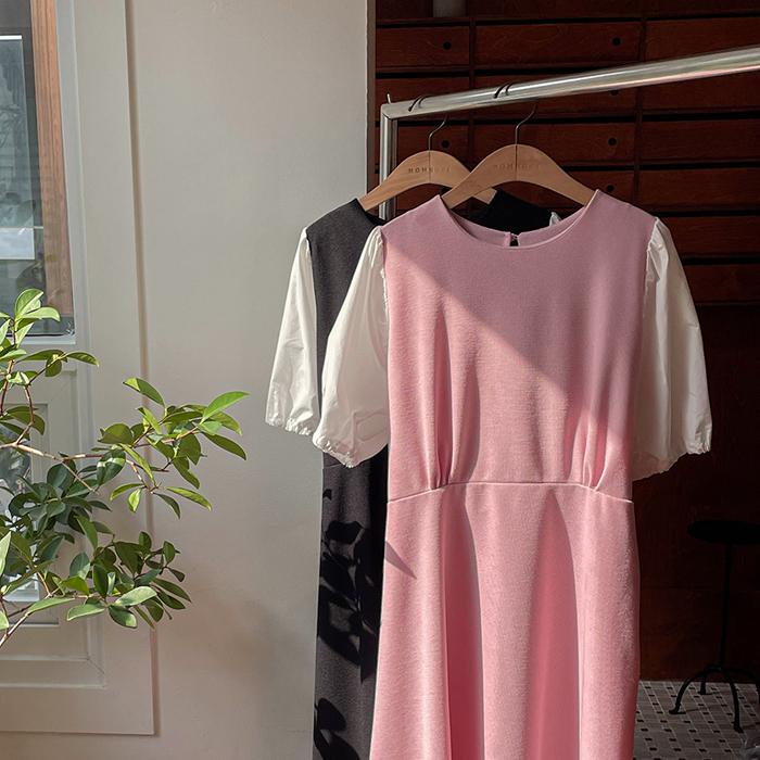 [라벨D]로리아 퍼프소매 원피스*임부복