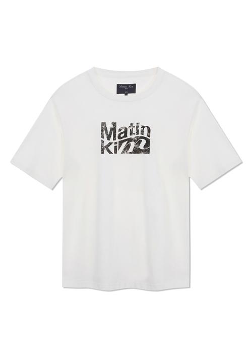WAVY LOGO GRAPHIC TOP FOR MEN IN WHITE