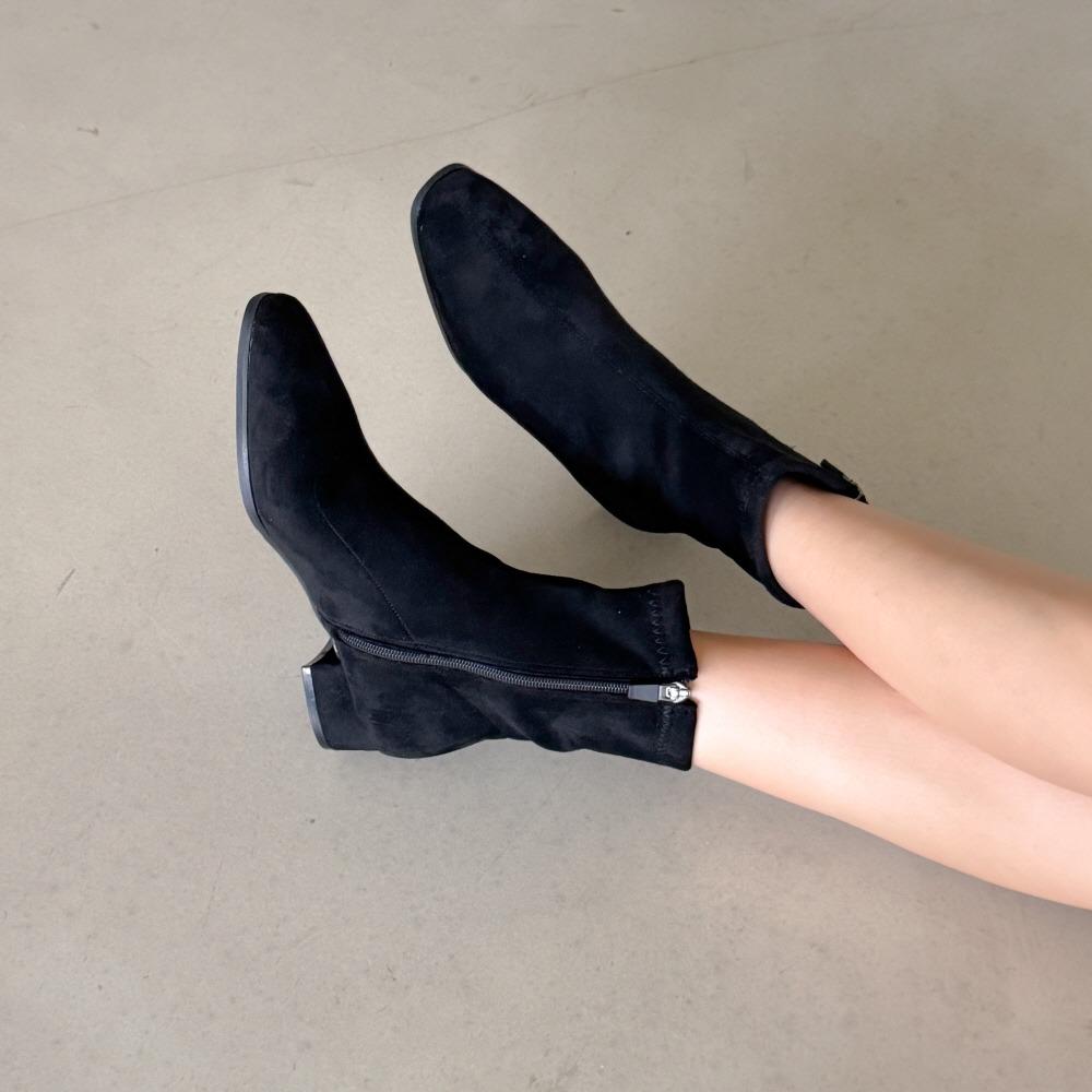 말랑유연 기모안감 슬림 삭스핏 앵클부츠 3cm