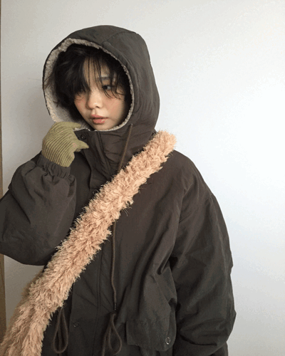 더기 [오늘출발/BEST]맥시 후드 야상 점퍼 (2color) *블랙 당일 발송 가능!