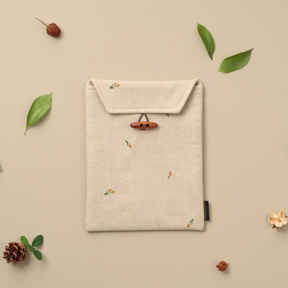 [자체제작 / handmade] 3종 빈티지 북파우치 꽃 린넨 심플 패브릭천 사각 책커버