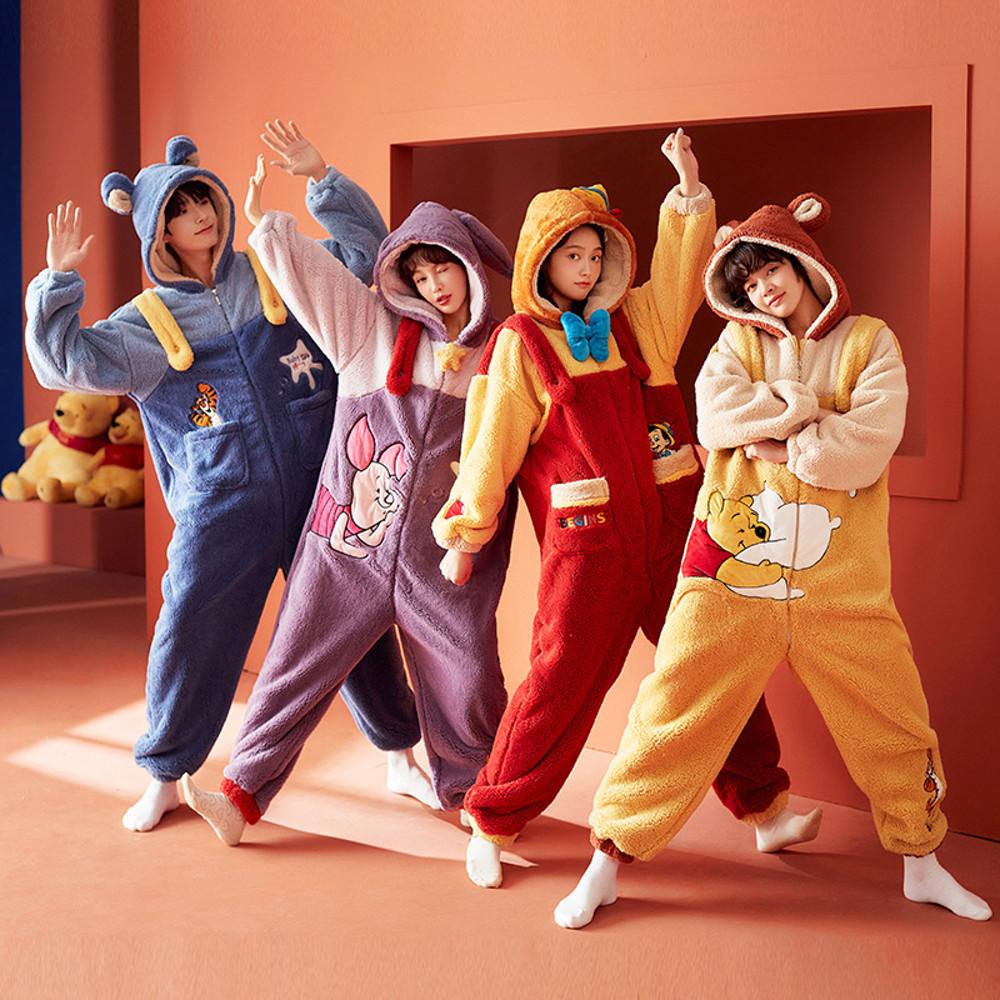 디즈니 극세사수면 반티잠옷 귀여운 캐릭터 파자마파티 우정 동물잠옷 빅사이즈홈웨어 커플잠옷
