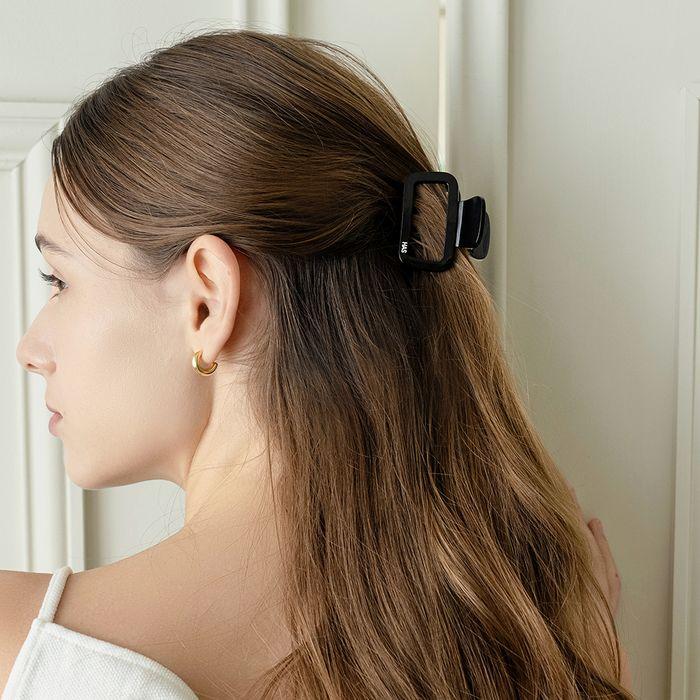 [29CM 단독] HDM017 Black square mini celluloid hair clip
