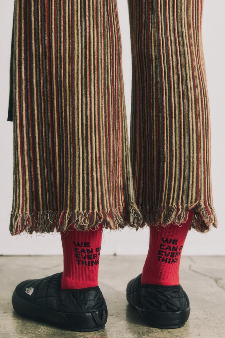 red euee crew socks