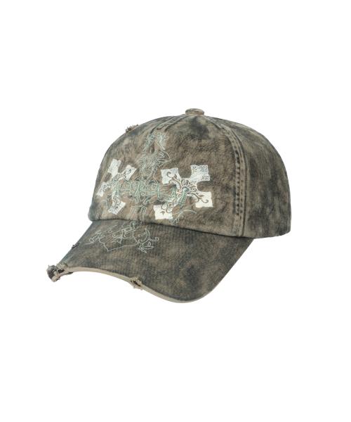 아캄(AAKAM)  CROS2 Washed Damage Ball Cap (Green Gray) - 사이즈 & 후기 | 무신사