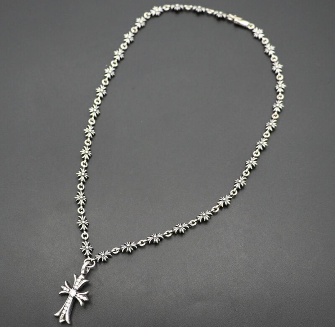 CHROME HEARTS クロムハーツ ダイヤモンド 18インチ TNY E CRS F P/DIA PLS18 タイニーE CHプラス タイニーファットクロス チャーム ネックレス パヴェダイヤ | chromehearts