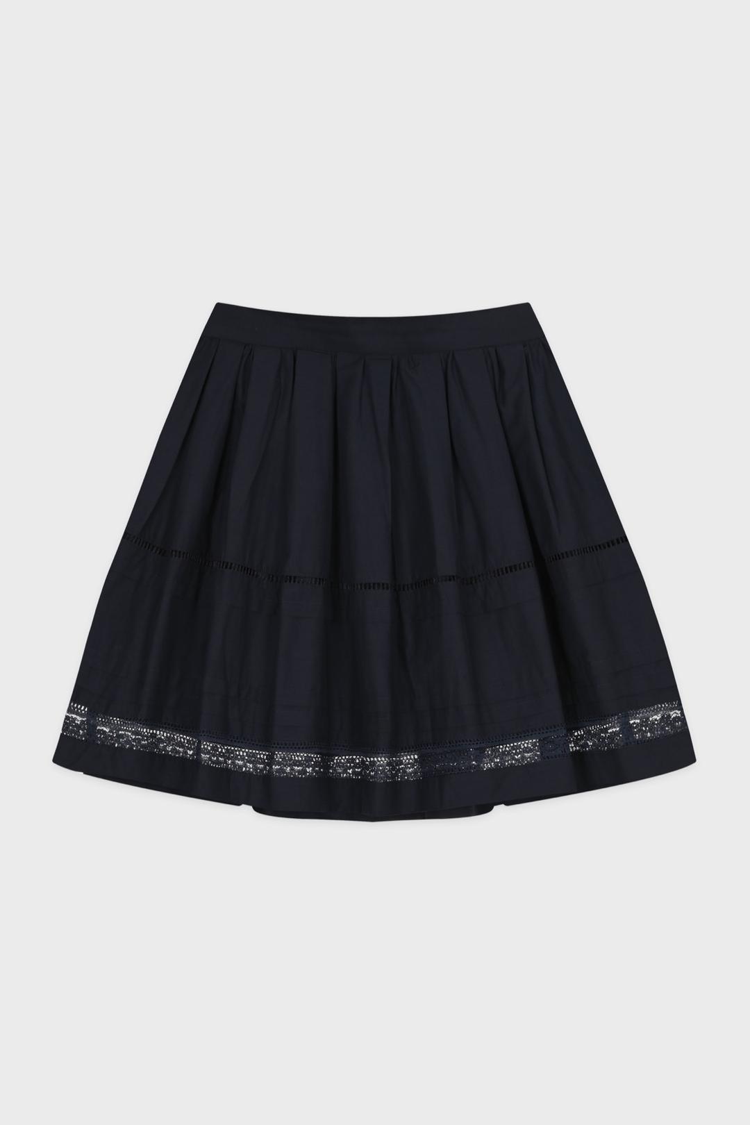 Lace Flared Skirt (Navy)