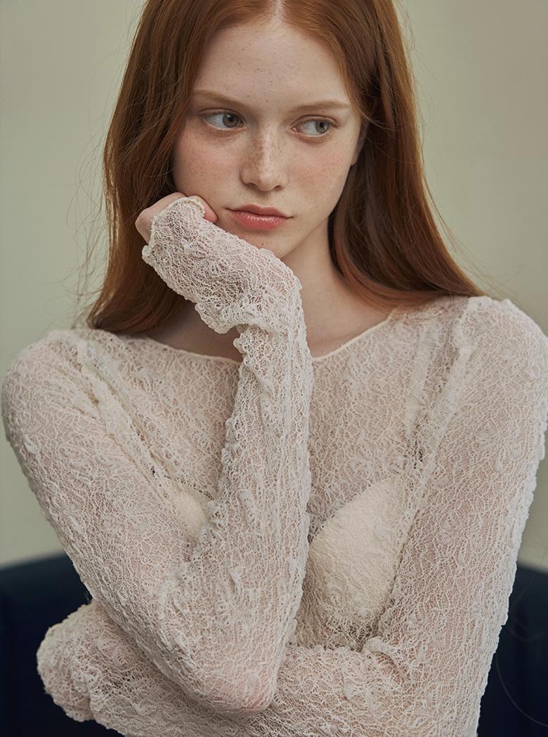 [직잭/온라인단독][누적4천장]에버논 레이스 시스루 티셔츠