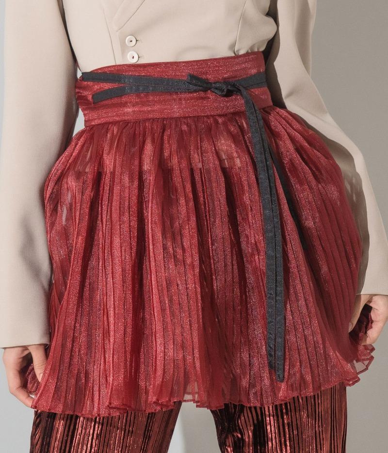 플리츠 미니 말기치마