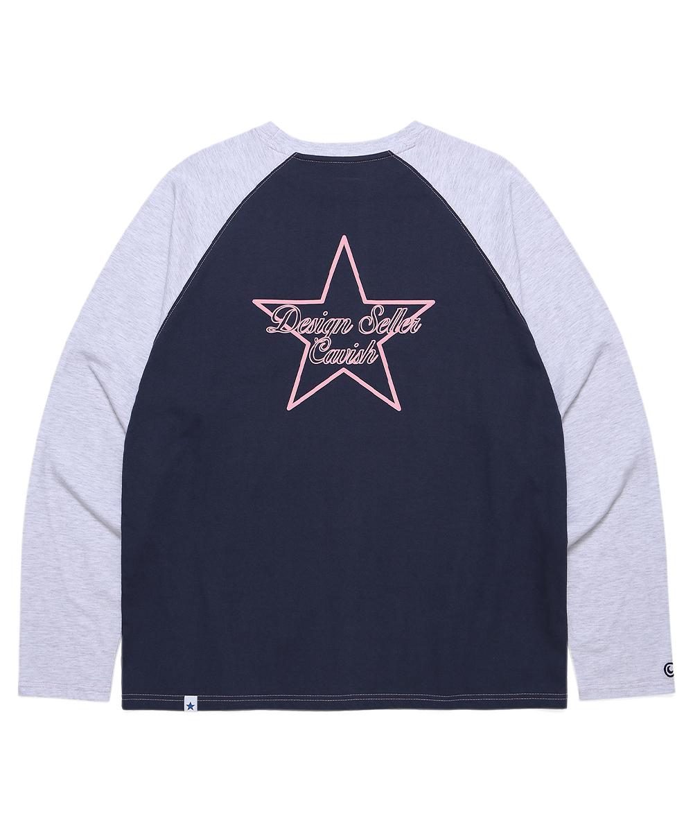 RAGLAN STAR LOGO LS TEE [NAVY]