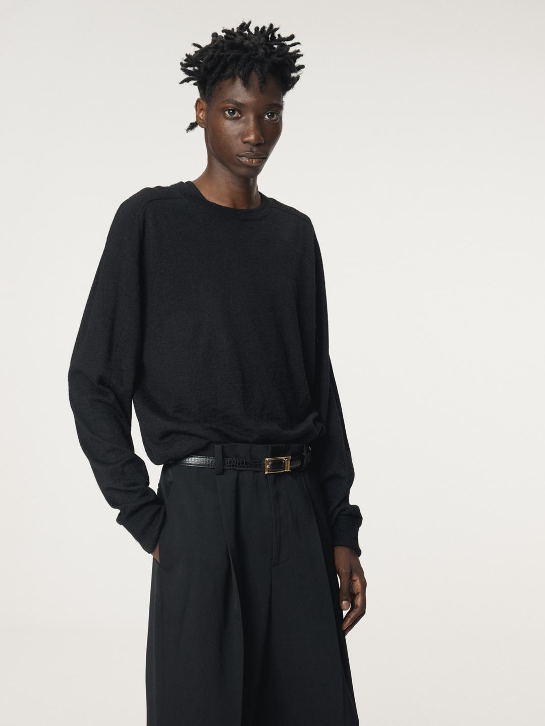 RC SHEER KNIT TOP (BLACK)