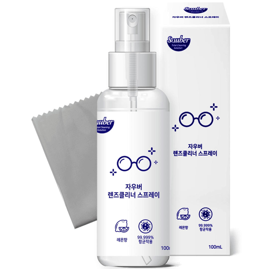 자우버 렌즈 클리너 스프레이 100ml + 클리너전용 천, 1세트 - 렌즈관리용품 | 쿠팡