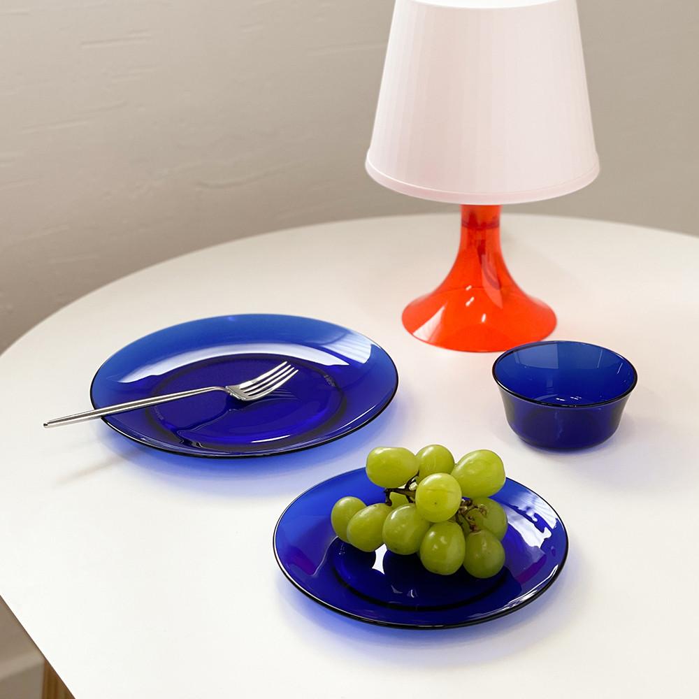 [원키친몰] 듀라렉스 플래터 사파이어 디저트접시 플레이트 그릇 예쁜접시 레트로접시 빈티지플레이팅